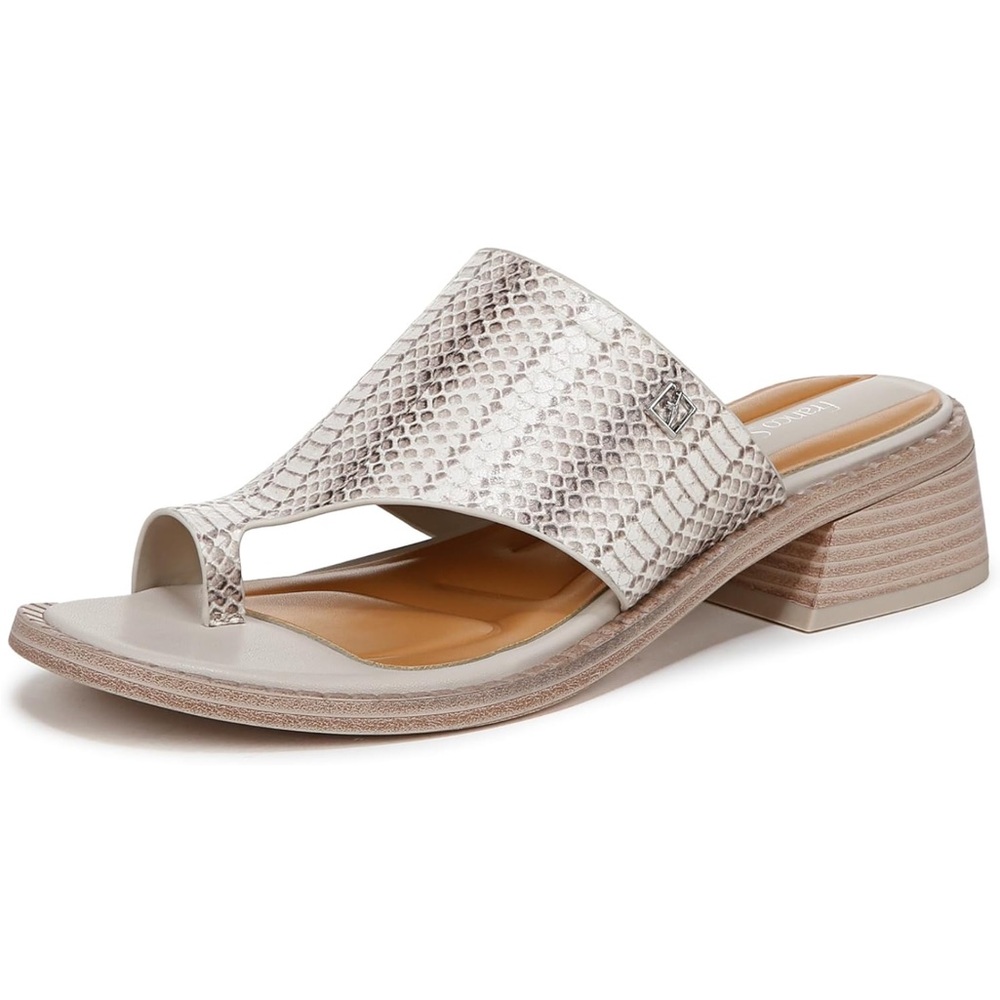 NEW Franco Sarto Snakeskin Block Heel Sandals